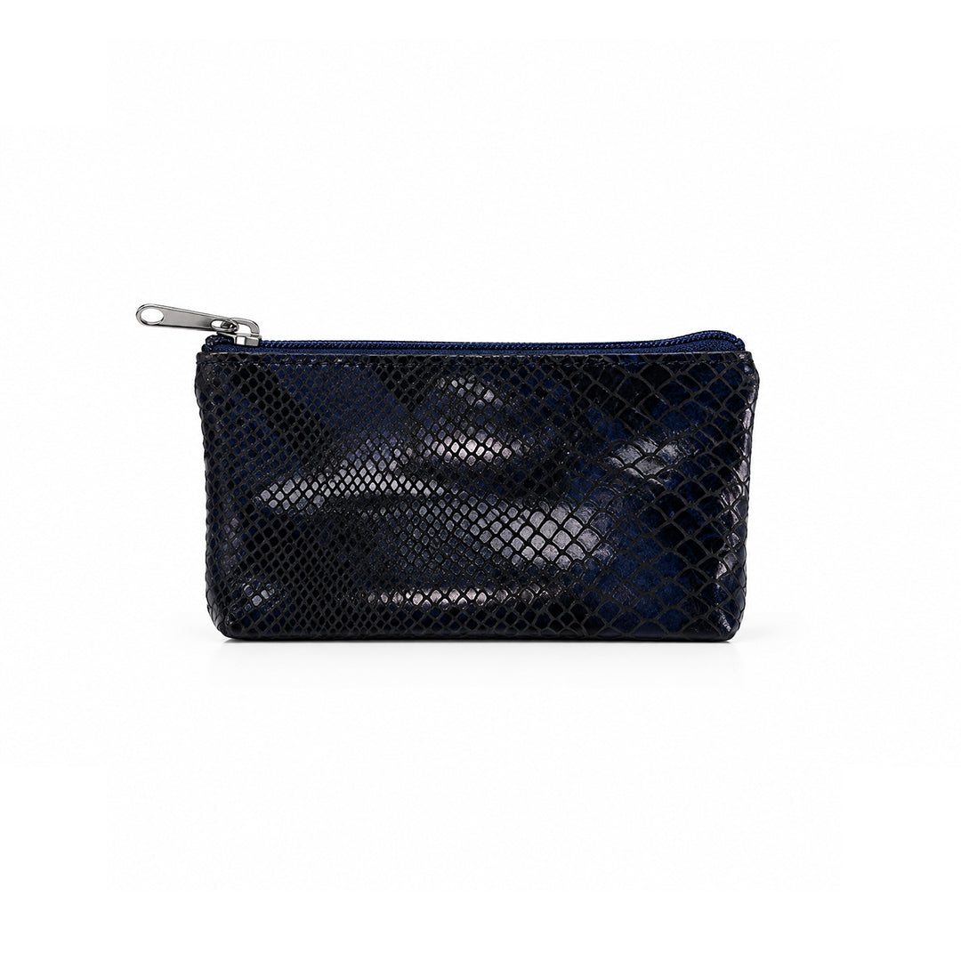 NAJA ZIP POUCH SNAKE EMBOSSED MIDNIGHT NAVY