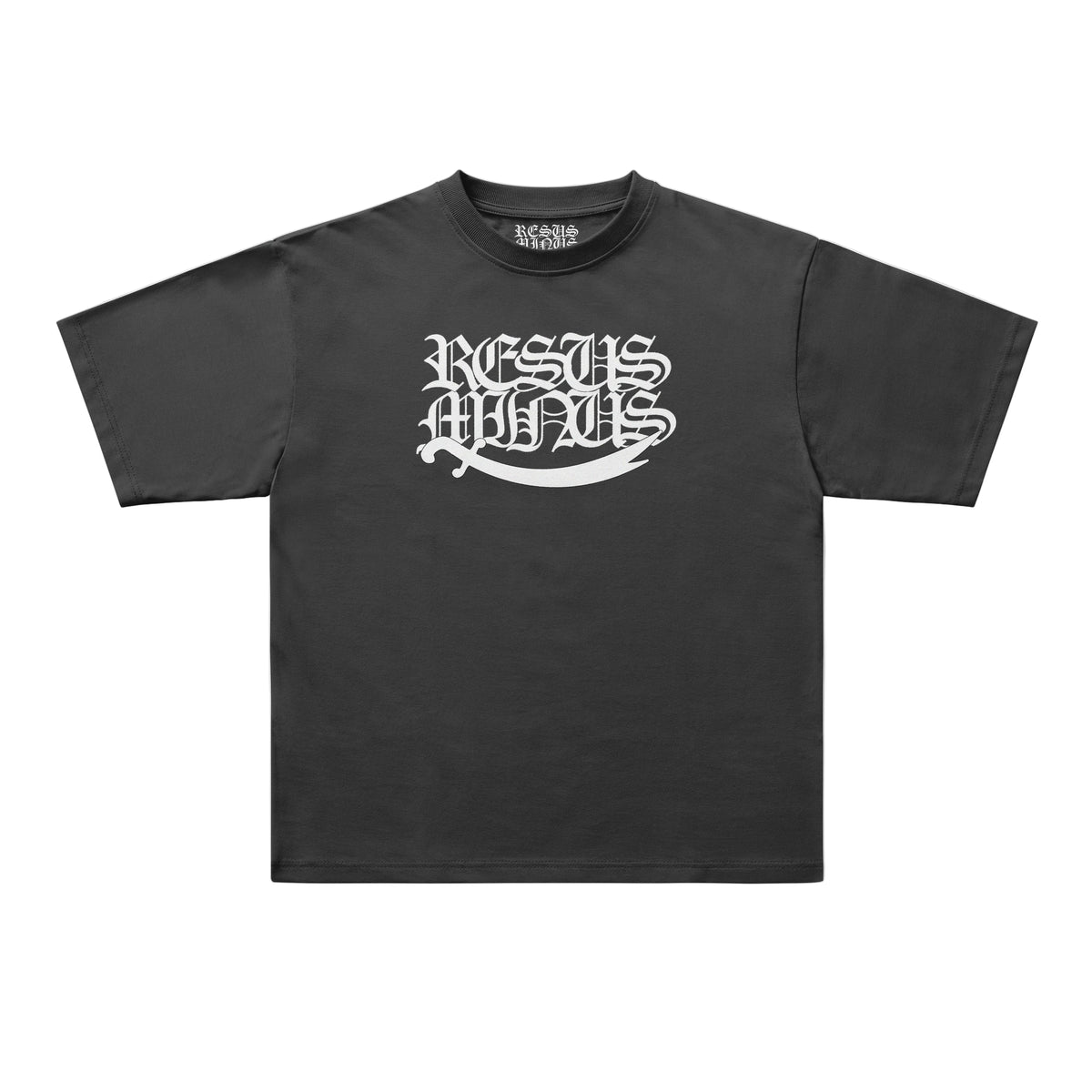 A black short-sleeve t-shirt with a white gothic-style graphic reading 'JESUS WANTS' across the chest, displayed flat against a light gray background.