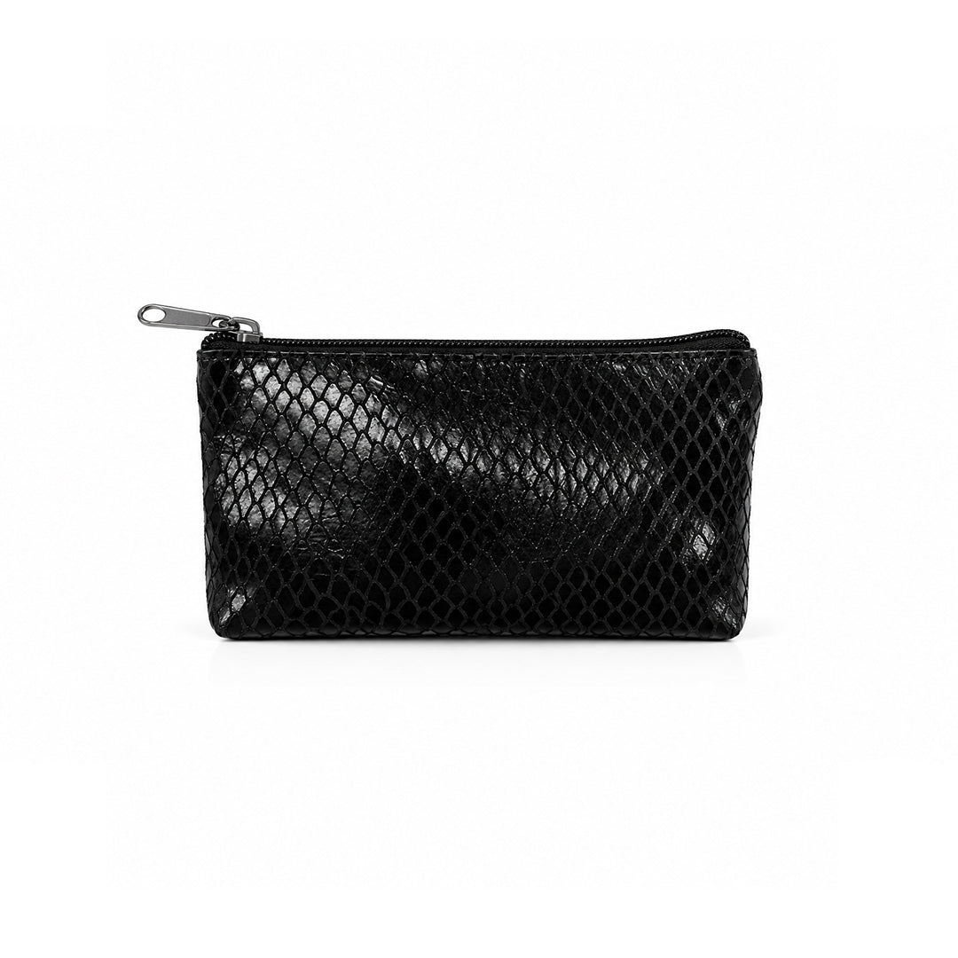 NAJA ZIP POUCH SNAKE EMBOSSED BLACK