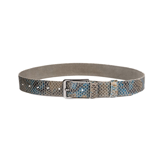 RM Serpente Beige & Jade Blue 4cm Belt